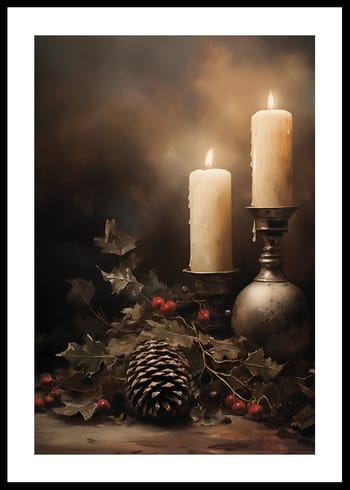 Poster Christmas Candle And Pine