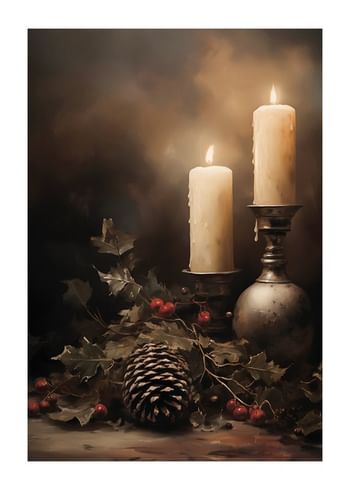 Poster Christmas Candle And Pine