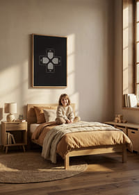 Une affiche avec un bouton directionnel classique sur fond noir-8