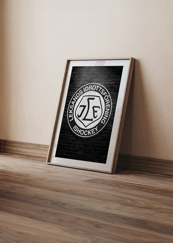 Poster Brick Wall Logo B&W Leksands IF crossfade