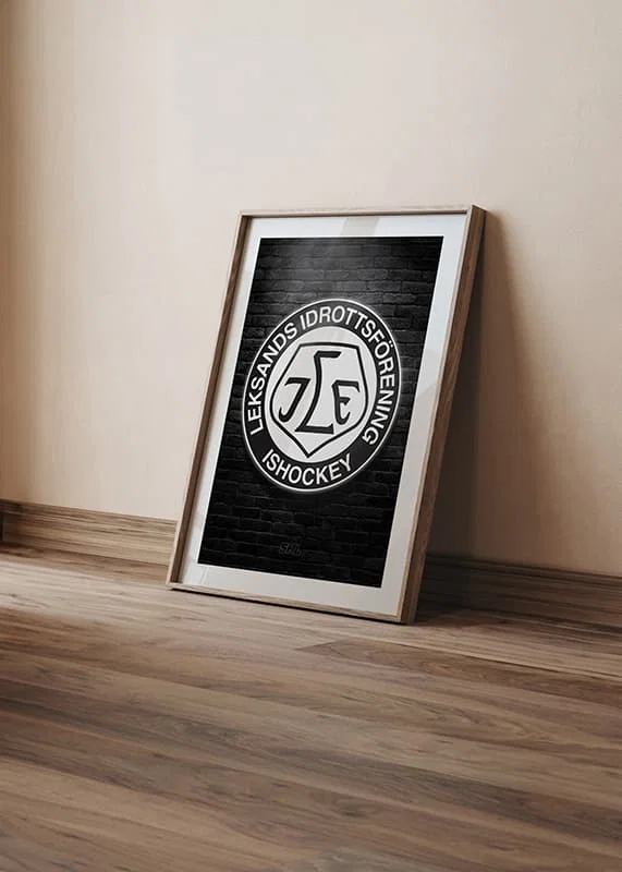 Poster Brick Wall Logo B&W Leksands IF crossfade
