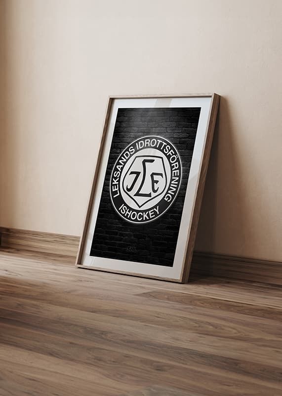 Poster Brick Wall Logo B&W Leksands IF crossfade
