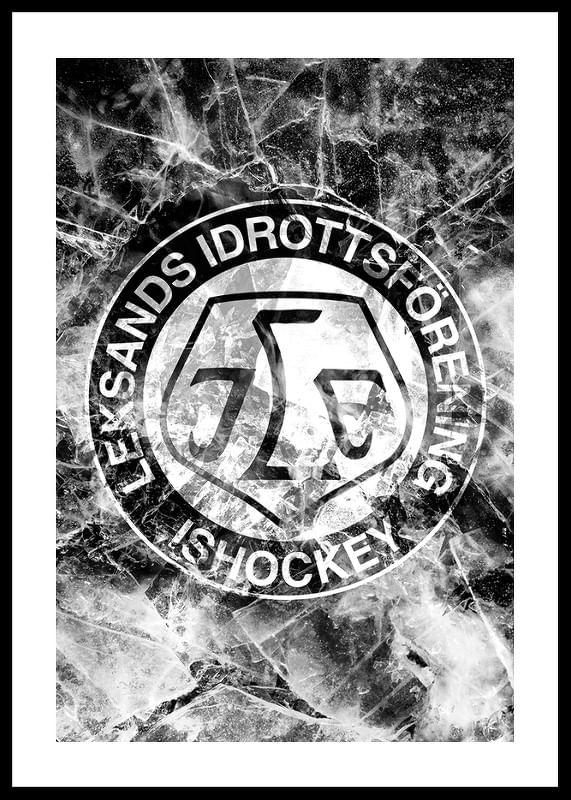 Poster Frozen In Ice Logo B&W Leksands IF