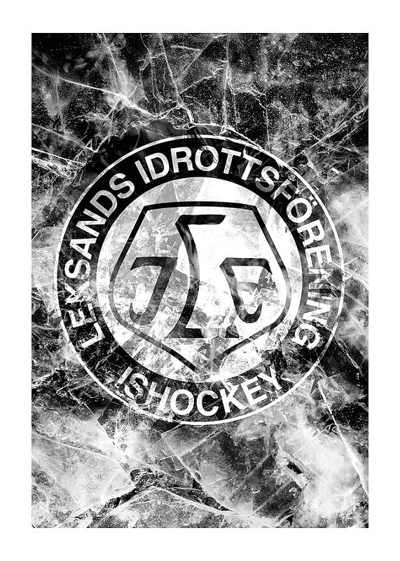 Poster Frozen In Ice Logo B&W Leksands IF