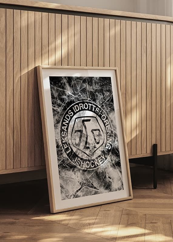 Poster Frozen In Ice Logo B&W Leksands IF crossfade