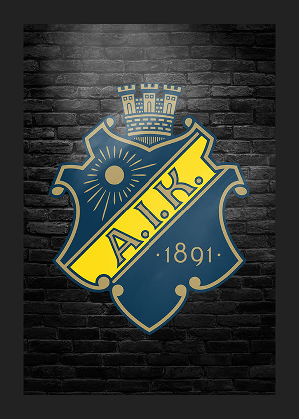Poster AIK Hockey Logo Brick Wall