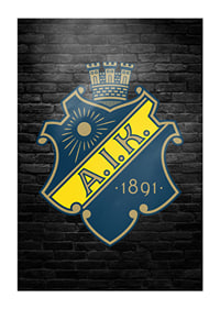 AIK Hockey Logo Brick Wall-3