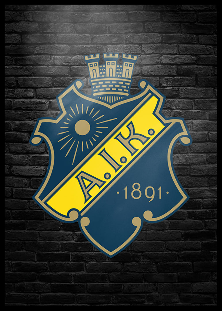 AIK Hockey Logo Brick Wall-12