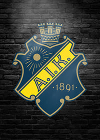 AIK Hockey Logo Brick Wall-7