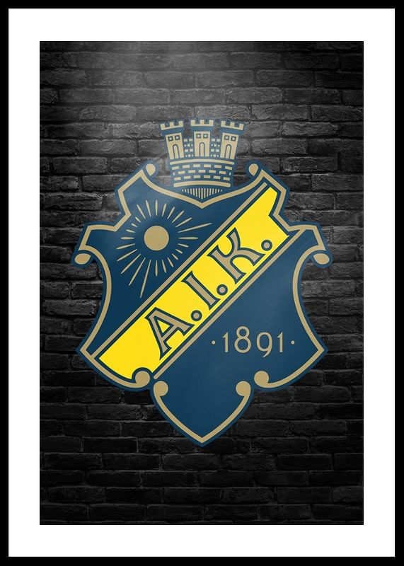 Poster AIK Hockey Logo Brick Wall