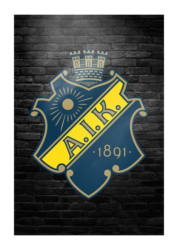 Poster AIK Hockey Logo Brick Wall