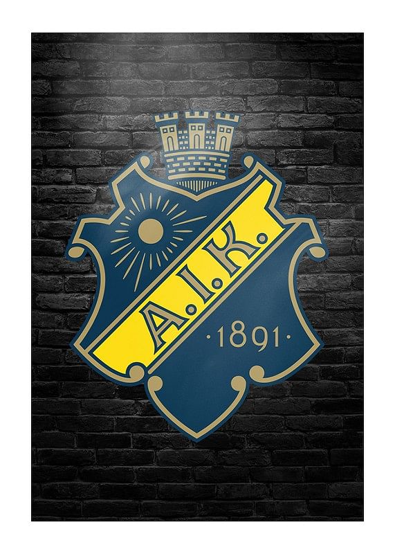AIK Hockey Logo Brick Wall-12