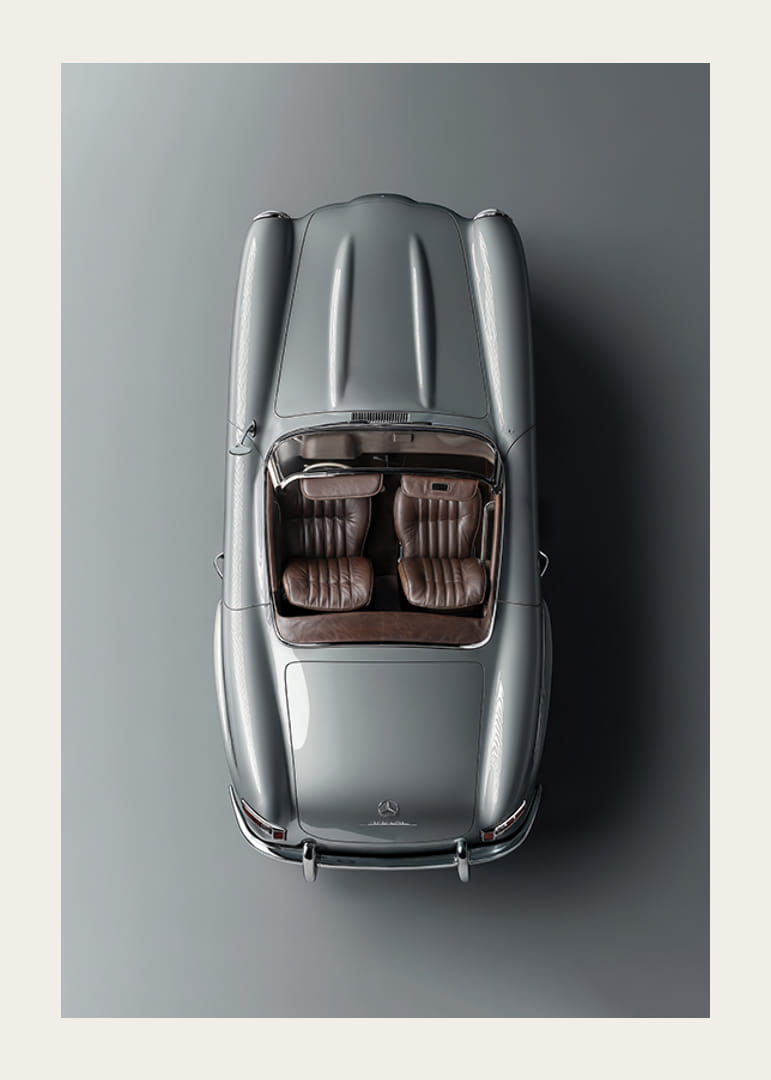 Poster Mercedes Benz SL 300 Roadster 1957-12