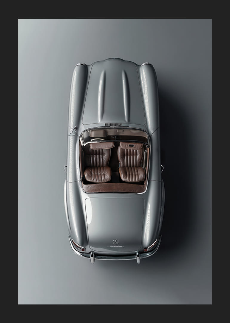 Poster Mercedes Benz SL 300 Roadster 1957-12