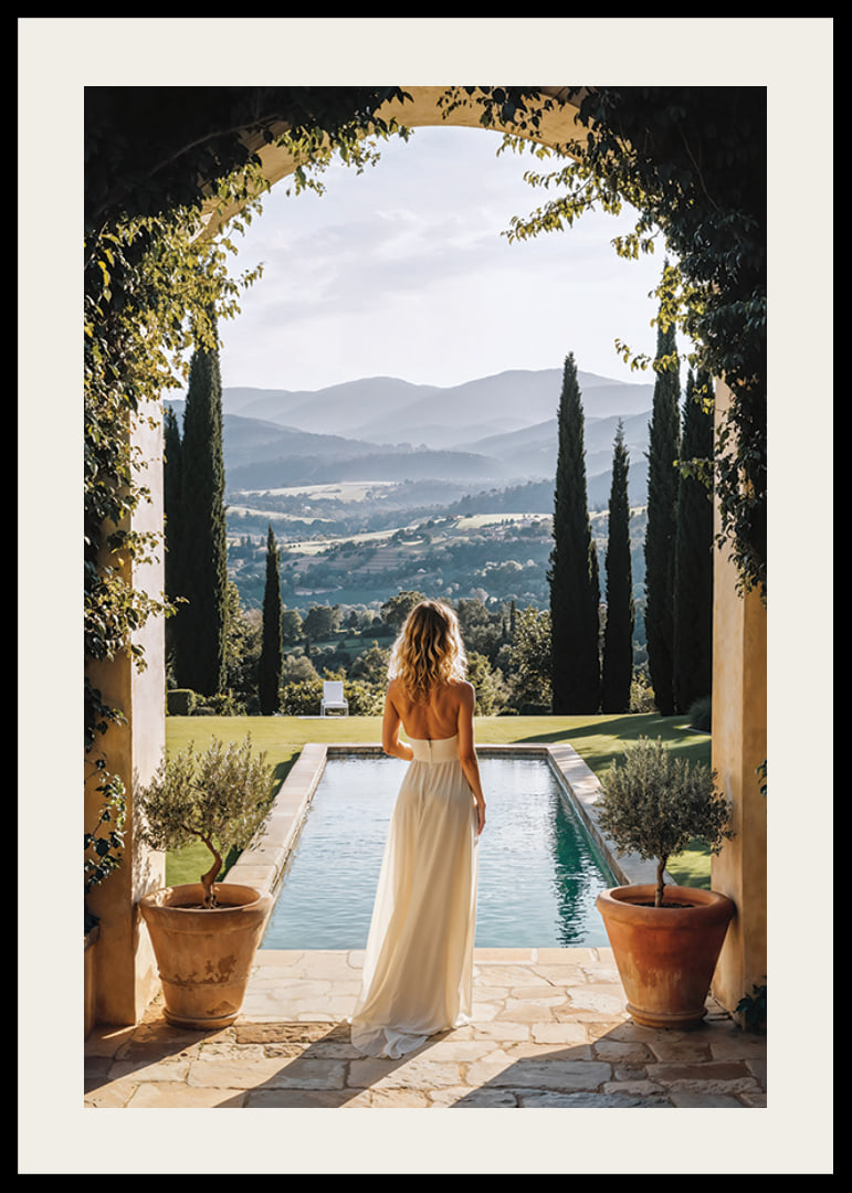 Poster with a photograph of a dreamy view of the Tuscan countryside-12