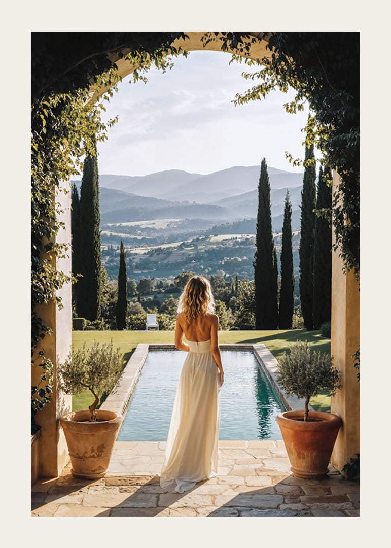 Poster with a photograph of a dreamy view of the Tuscan countryside-12