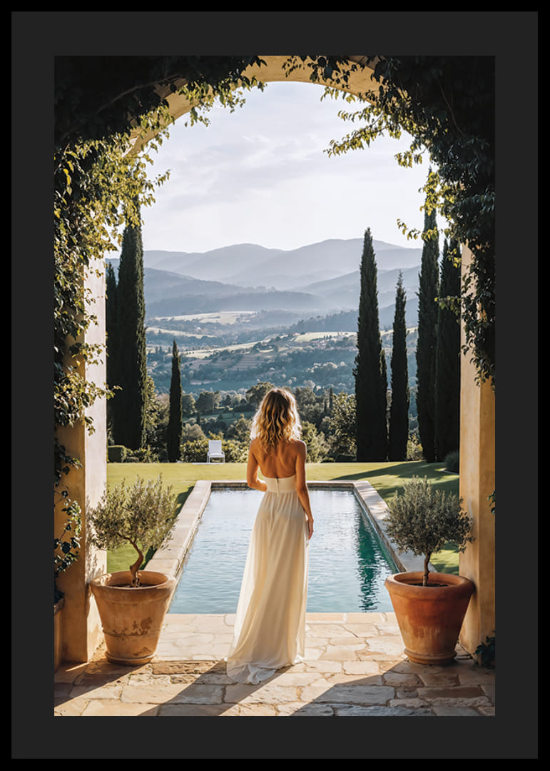 Poster with a photograph of a dreamy view of the Tuscan countryside-12