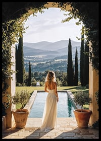 Poster with a photograph of a dreamy view of the Tuscan countryside-6