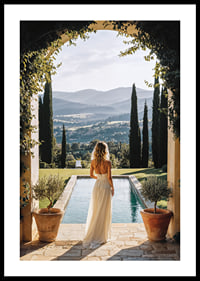Poster with a photograph of a dreamy view of the Tuscan countryside-0
