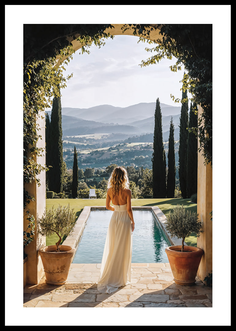 Poster with a photograph of a dreamy view of the Tuscan countryside-12