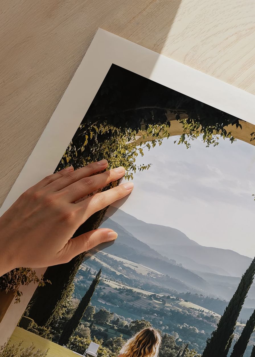 Poster cu o fotografie a unei vederi de vis a peisajului rural toscan-12