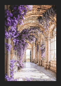 Poster com corredor coberto de flores roxas-5