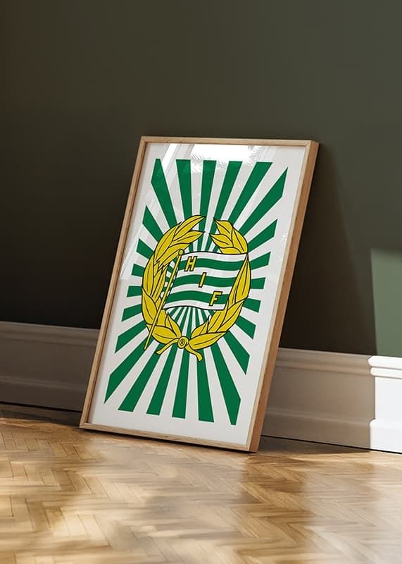 Poster Klubbmärke Grön Vintage Hammarby IF crossfade