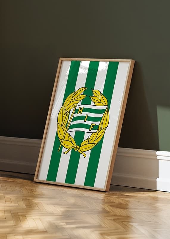 Poster Klubbmärke Breda Ränder Hammarby IF crossfade