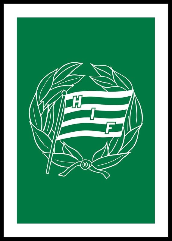 Poster Klubbmärke Grön Enfärgad Hammarby IF