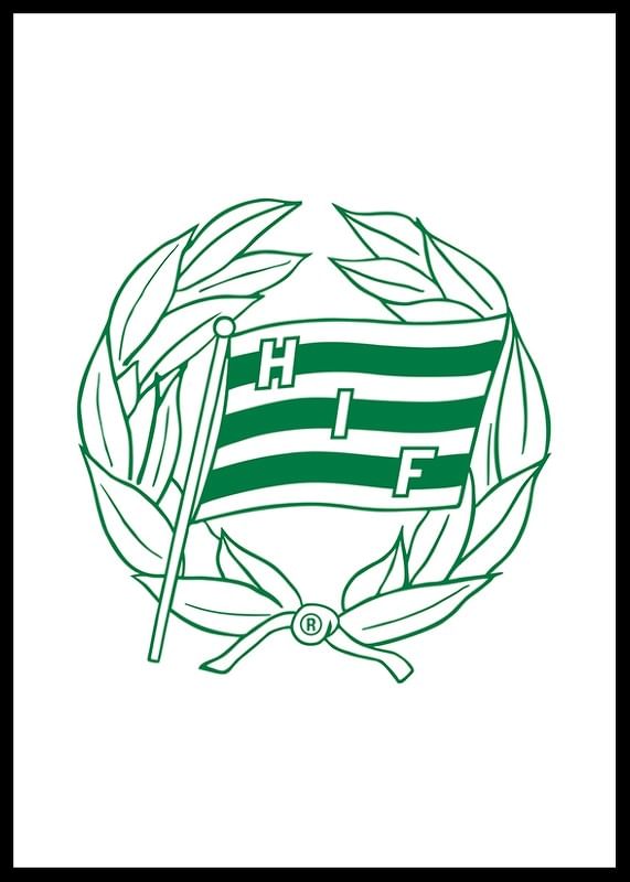 Poster Klubbmärke Vit Enfärgad Hammarby IF