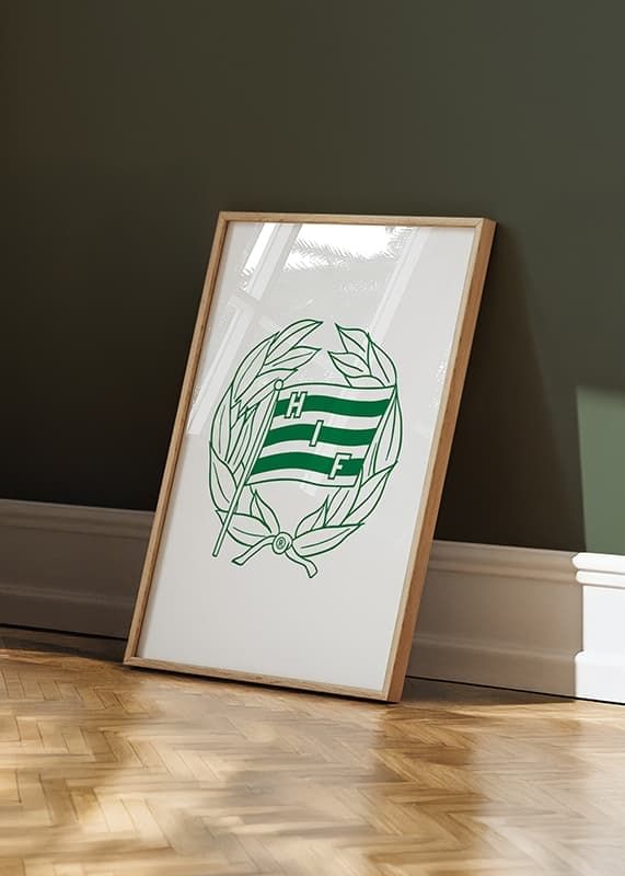 Poster Klubbmärke Vit Enfärgad Hammarby IF crossfade