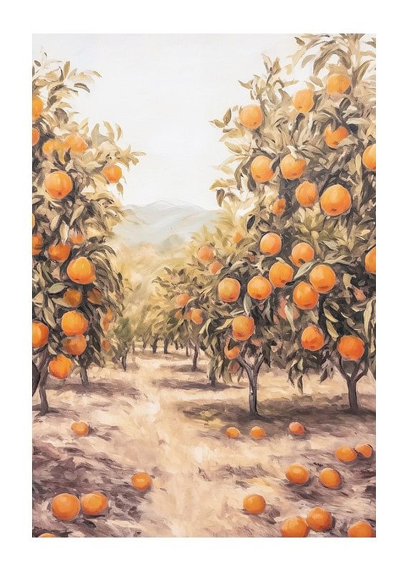 Poster Orange Grove Pathway