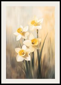 A poster with radiant daffodils in golden tones that convey the beauty and hope of spring-2