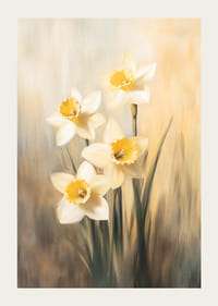 Ein Poster mit strahlenden Narzissen in Goldtönen, die die Schönheit und Hoffnung des Frühlings vermitteln-3