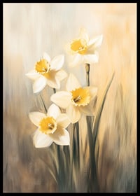 A poster with radiant daffodils in golden tones that convey the beauty and hope of spring-6