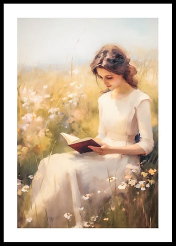 Poster Reading In The Meadow