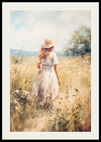 A poster depicting a woman in a sunny summer meadow-2