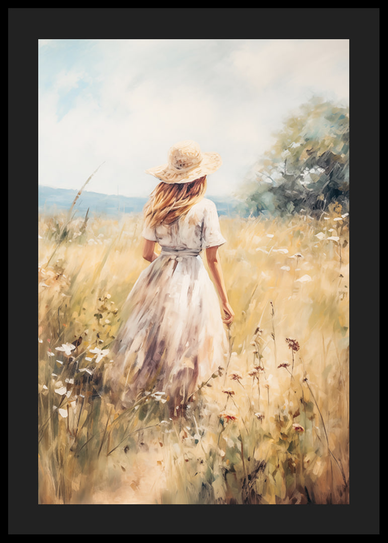 A poster depicting a woman in a sunny summer meadow-12