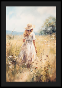 En poster som skildrar en kvinna i en solig sommaräng-4