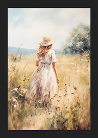 A poster depicting a woman in a sunny summer meadow-5