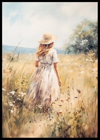 A poster depicting a woman in a sunny summer meadow-6