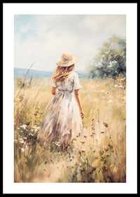 A poster depicting a woman in a sunny summer meadow-0