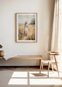 A poster depicting a woman in a sunny summer meadow-8