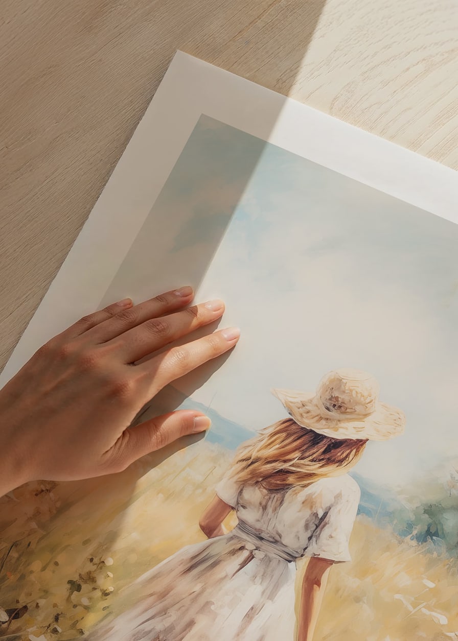 A poster depicting a woman in a sunny summer meadow-12