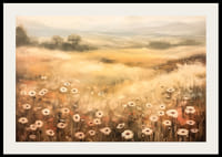 Plagát zobrazujúci slnkom osvetlenú letnú lúku s kvetmi-2