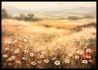 A poster depicting a sunlit summer meadow with flowers-6