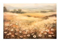 A poster depicting a sunlit summer meadow with flowers-1