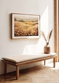 A poster depicting a sunlit summer meadow with flowers-8