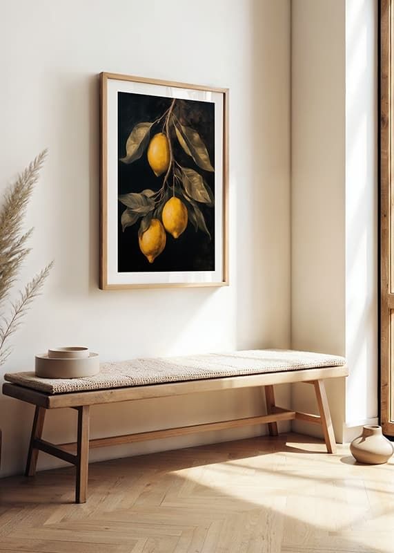 Juliste Golden Lemons On Velvet Night crossfade