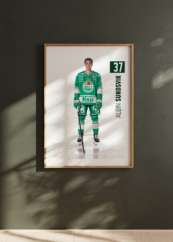 Poster Albin Sundsvik #37 Rögle BK 2025/2026 crossfade